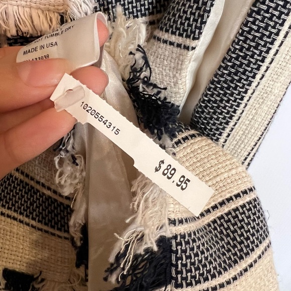 NWT TESS GIBERSON Linen and Cotton Blend Striped Shift Dress. Size 0 - Picture 8 of 8